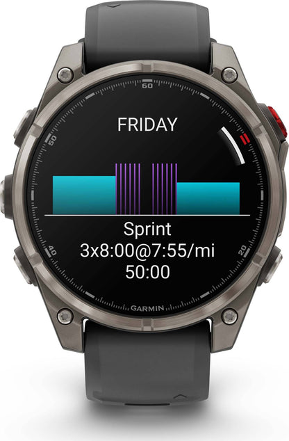 Garmin Fēnix 8 Pro 47 mm Amoled Sapphire Titanium with Graphite/Black Silicone Band