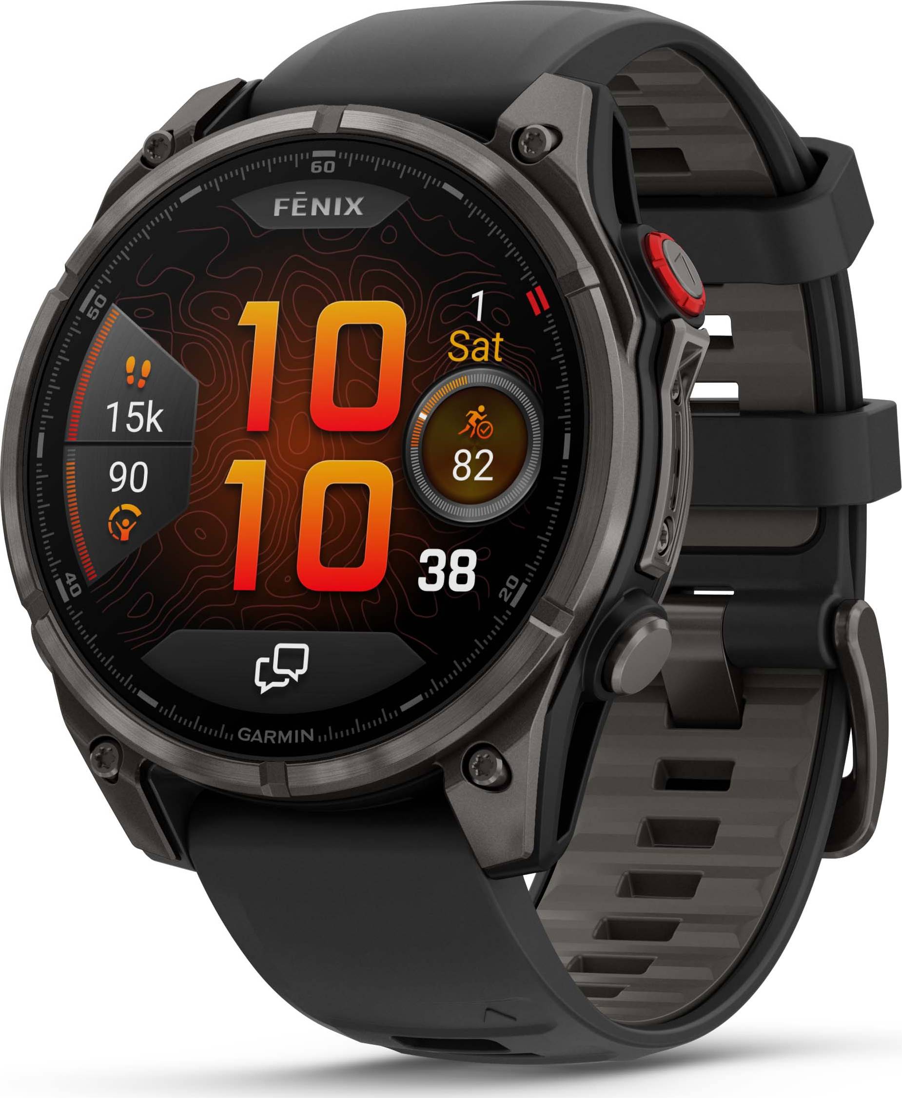 Garmin Fēnix 8 Pro 47 mm Amoled Sapphire Titanium with Black/Pebble Gray Silicone Band