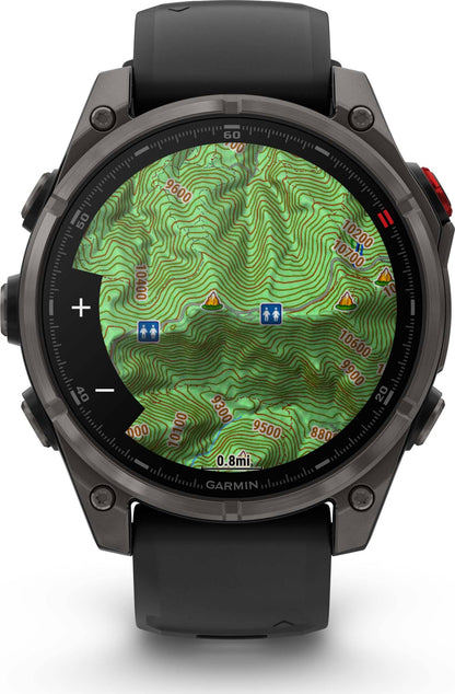 Garmin Fēnix 8 Pro 47 mm Amoled Sapphire Titanium with Black/Pebble Gray Silicone Band