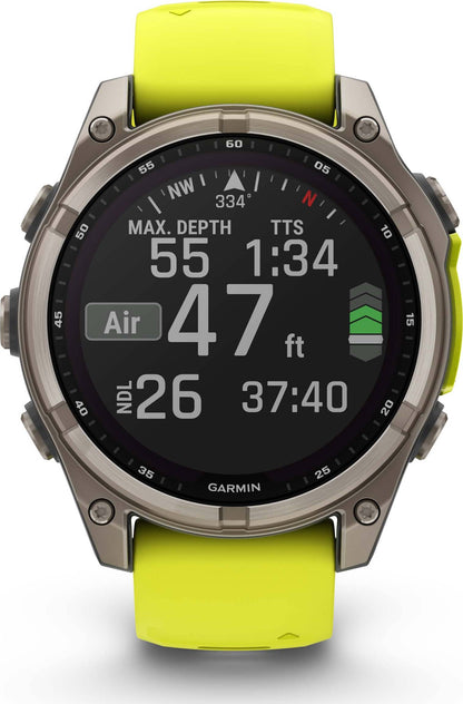 Garmin Fenix 8 47mm Solar Sapphire - Amp Yellow
