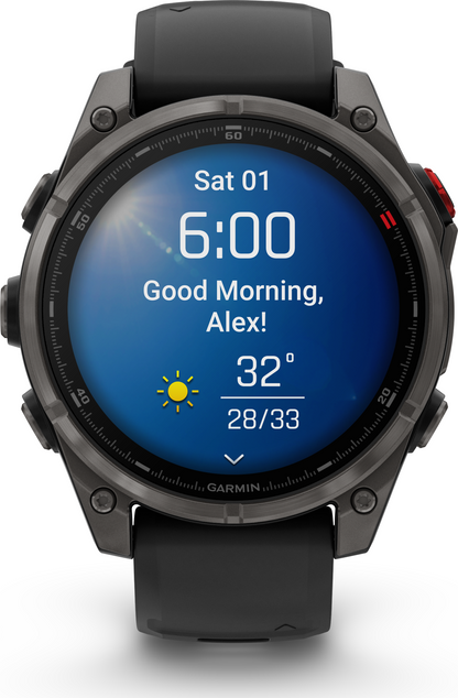 Garmin Fenix 8 47mm Solar Sapphire - Gris carbone
