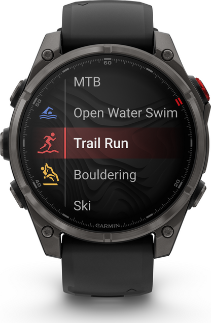 Garmin Fenix 8 47mm Solar Sapphire - Gris carbone