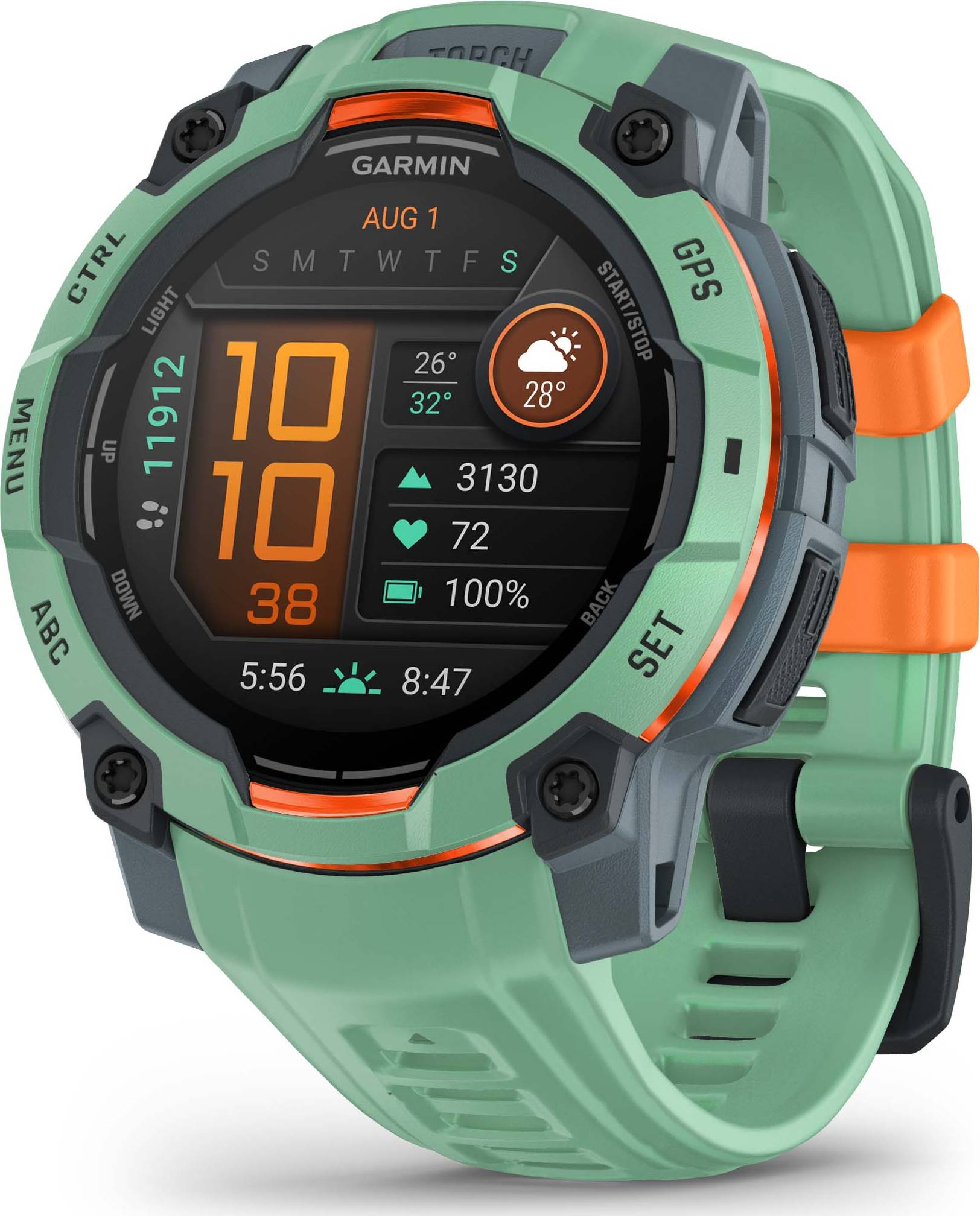 Garmin Instinct3 45mm Amoled Display Smartwatch-Neo Tropic