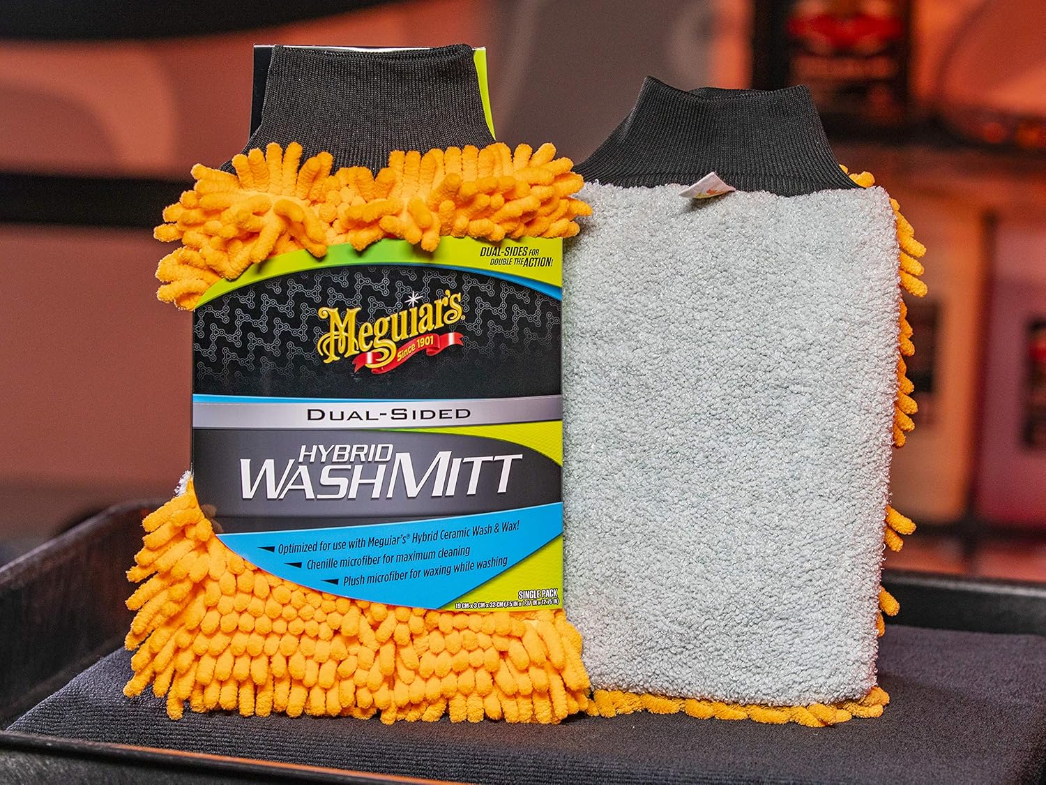 Meguiar's Hybrid Wash Mitt Dual Sided pour le lavage et le cirage
