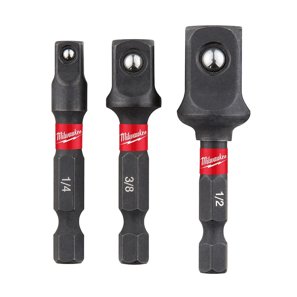 Milwaukee Electric Tool Socket Adapter Set 1/4" - 3Pc