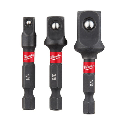 Milwaukee Electric Tool Socket Adapter Set 1/4" - 3Pc