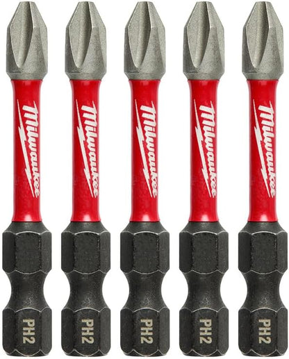 Milwaukee #2 Power Bit Hex Shank - 5 Pack