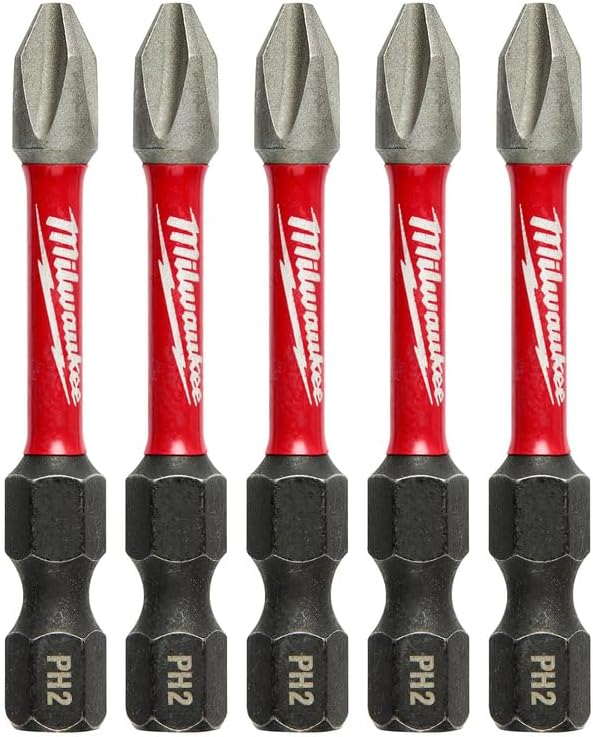 Milwaukee #2 Power Bit Hex Shank - 5 Pack