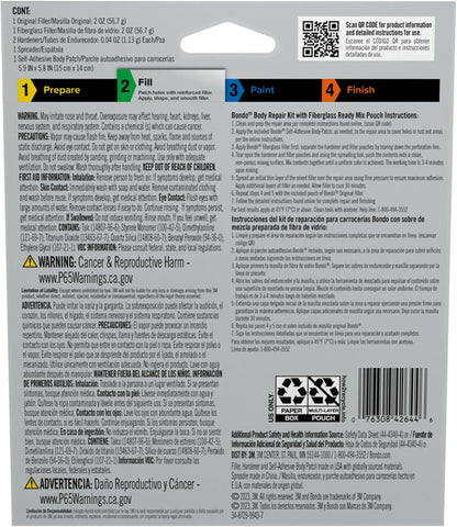 Bondo Body Repair Kit Ready Mix Pouches