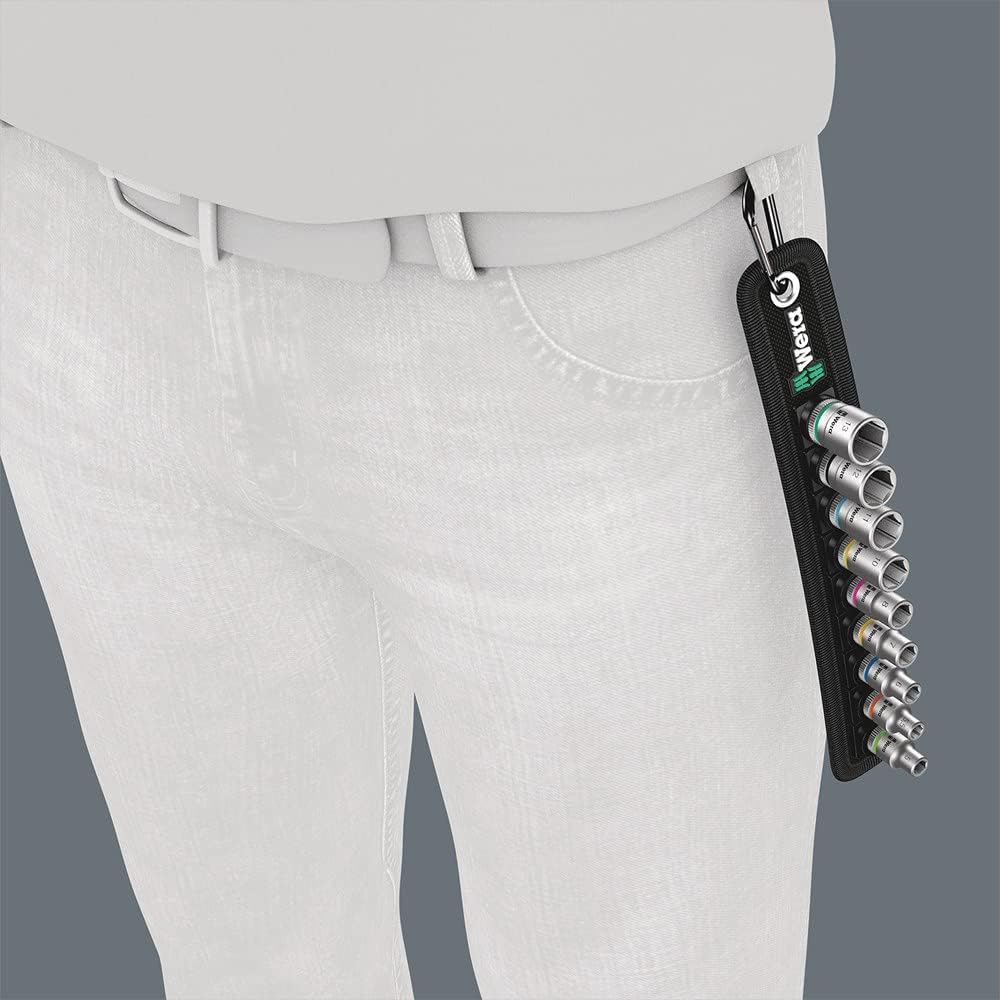 Wera Belt 4 Sock Set 1/4" Drive - 9 Pc