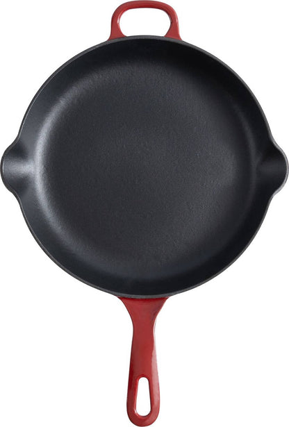 Chuck Hughes Poêle à frire ronde en fonte 10.25" - 26cm - Rouge Cardinal