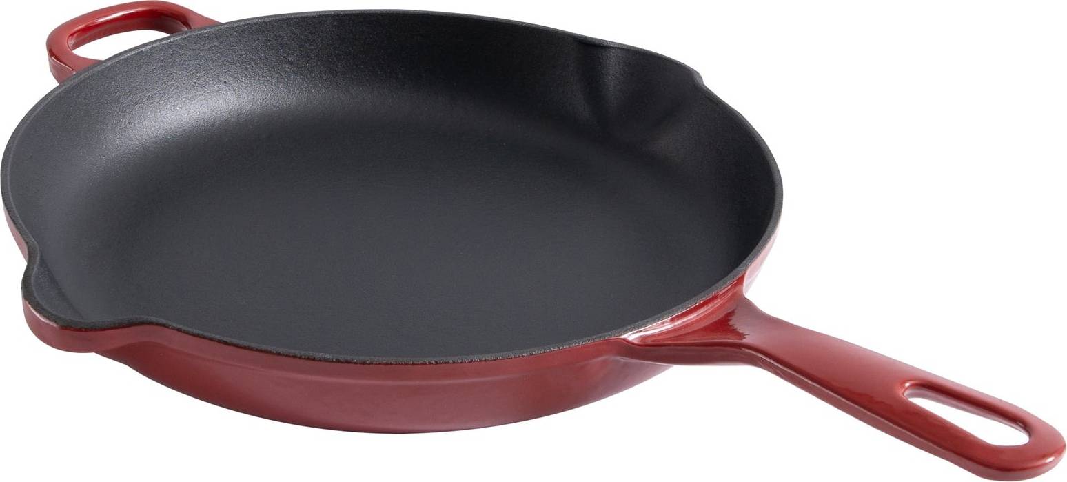 Chuck Hughes Fry Pan Round Cast Iron 10.25" - 26cm - Cardinal Red