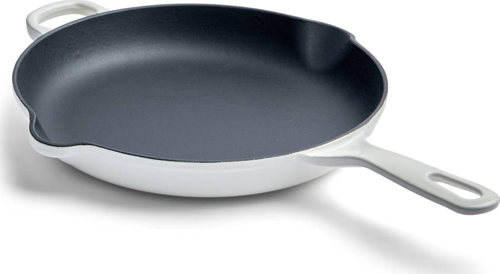 Chuck Hughes Fry Pan Round Cast Iron 10.25" - 6cm - Snow Goose White