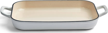 Chuck Hughes Rôtissoire peu profonde en fonte 2.38L - 33 x 21cm - Blanche Oie des Neiges