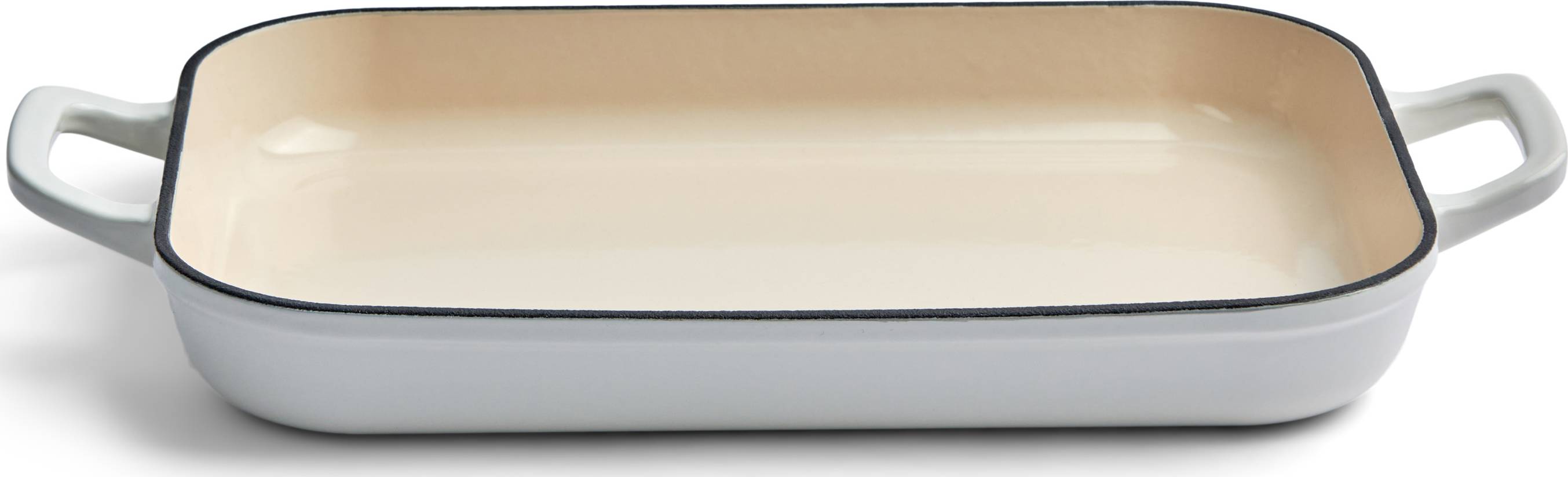 Chuck Hughes Rôtissoire peu profonde en fonte 2.38L - 33 x 21cm - Blanche Oie des Neiges