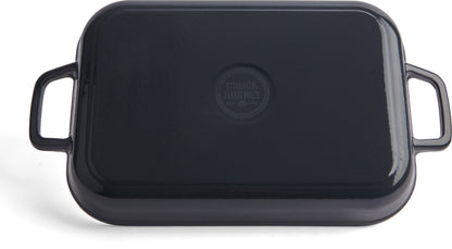 Chuck Hughes Shallow Roaster Cast Iron 2.38L - 33 x 21cm - Midnight Blue