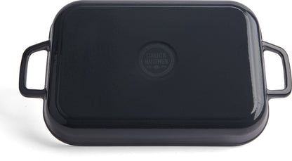 Chuck Hughes Shallow Roaster Cast Iron 2.38L - 33 x 21cm - Midnight Blue