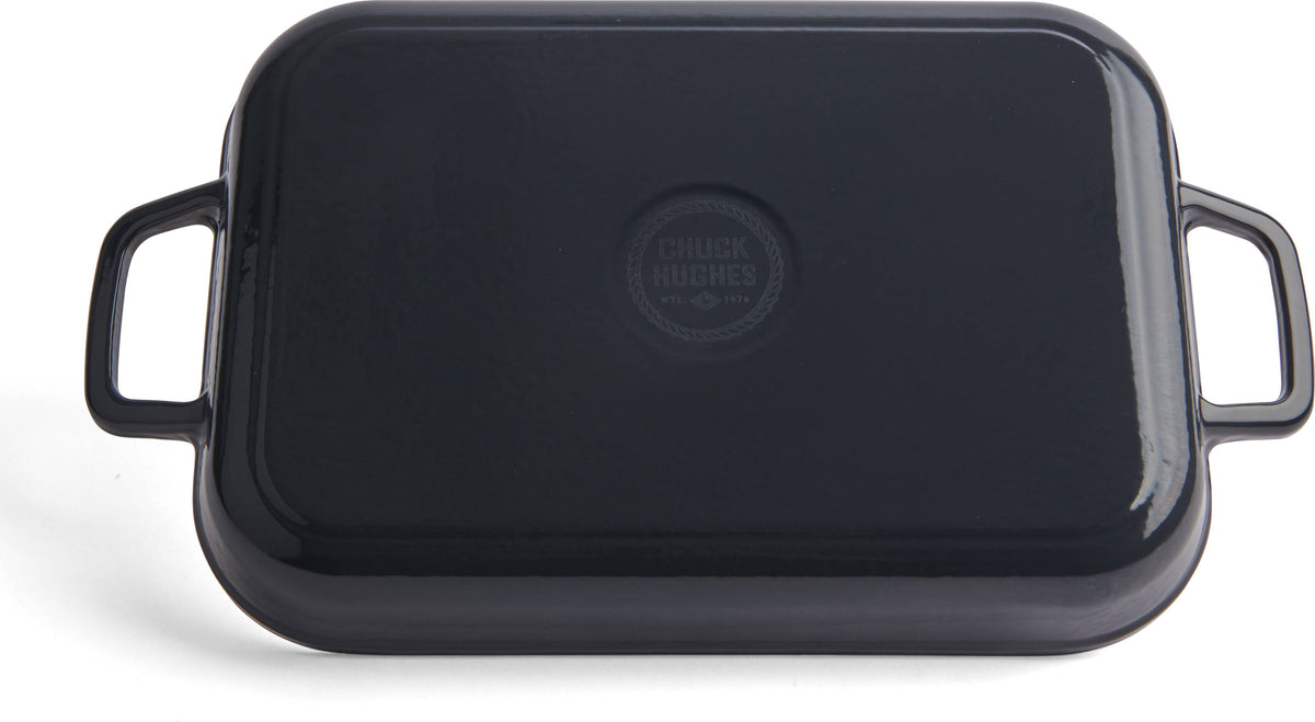 Chuck Hughes Shallow Roaster Cast Iron 2.38L - 33 x 21cm - Midnight Blue
