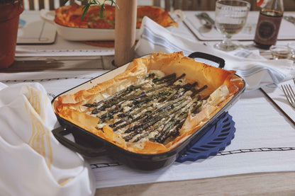 Chuck Hughes Rôtissoire peu profonde en fonte 2.38L - 33 x 21cm - Bleu nuit