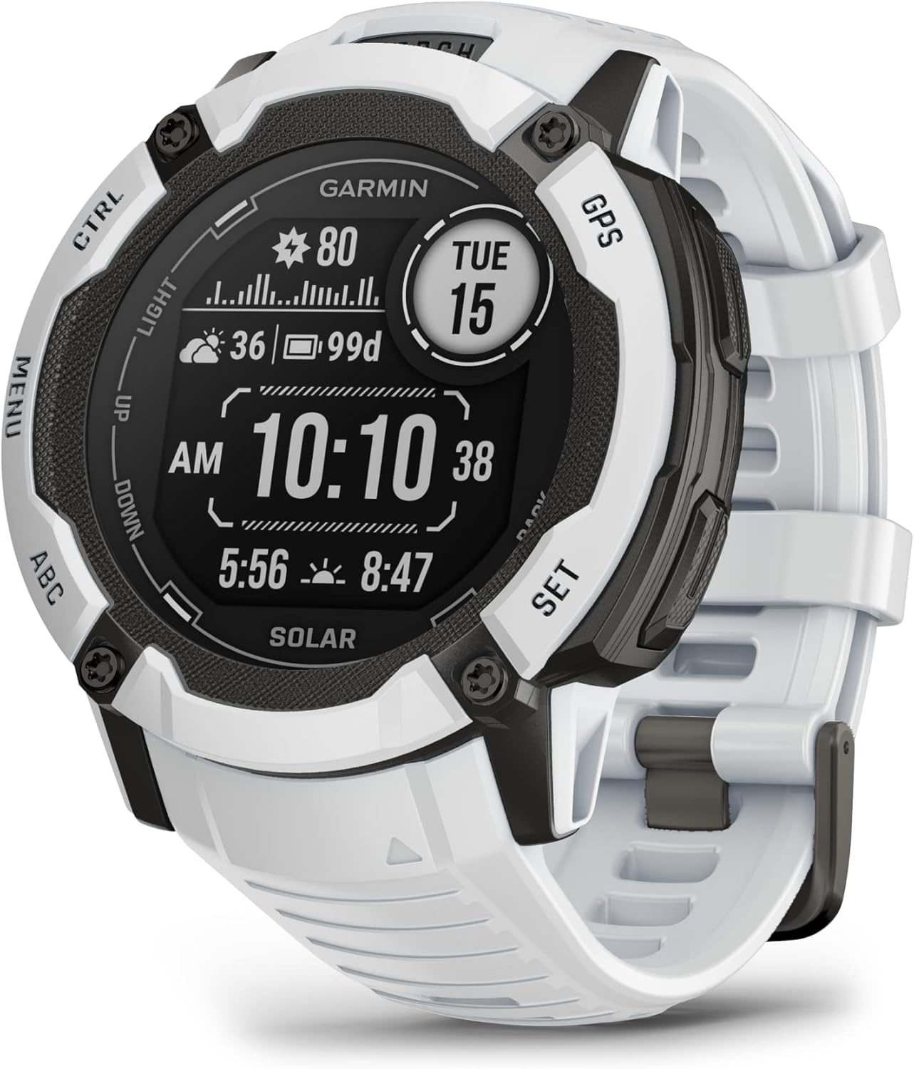 Garmin Instinct 2X Solar  GPS Smartwatch - Whitestone