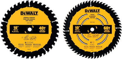 Dewalt 10" 40T - 60T lame de scie Combo Pack