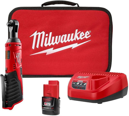 Milwaukee M12 3/8" Cordless Lithium Ratchet Kit with Tool Bag