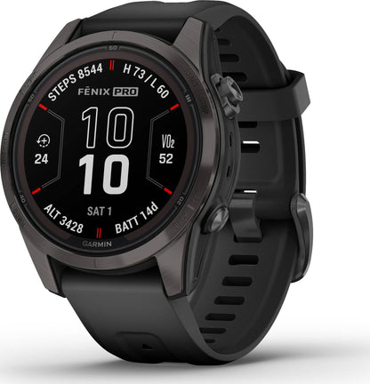 Garmin Fenix 7S Pro Sapphire Solar Multisport GPS Smartwatch - Black