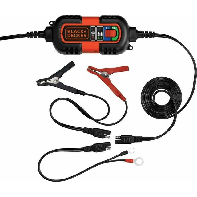Black & Decker Chargeur de batterie automatique 6V 12V avec mainteneur et serre-câbles