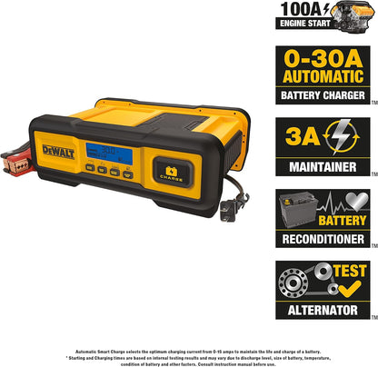 Chargeur de batterie professionnel Dewalt 30A avec démarrage du moteur