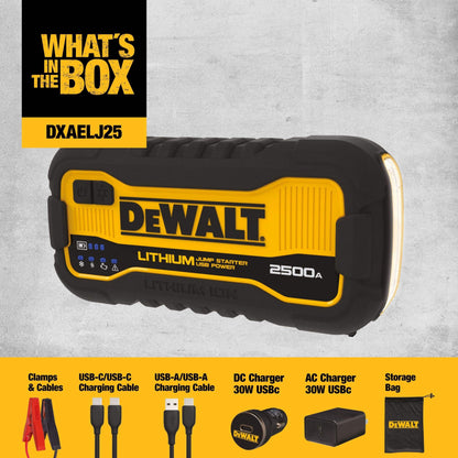 Dewalt 2500 Peak Amp Portable Lithium Jump Starter