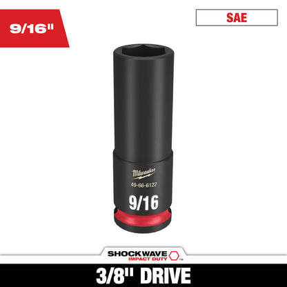 SHOCKWAVE Impact Duty 3/8" Drive 9/16" Deep 6 Point Socket