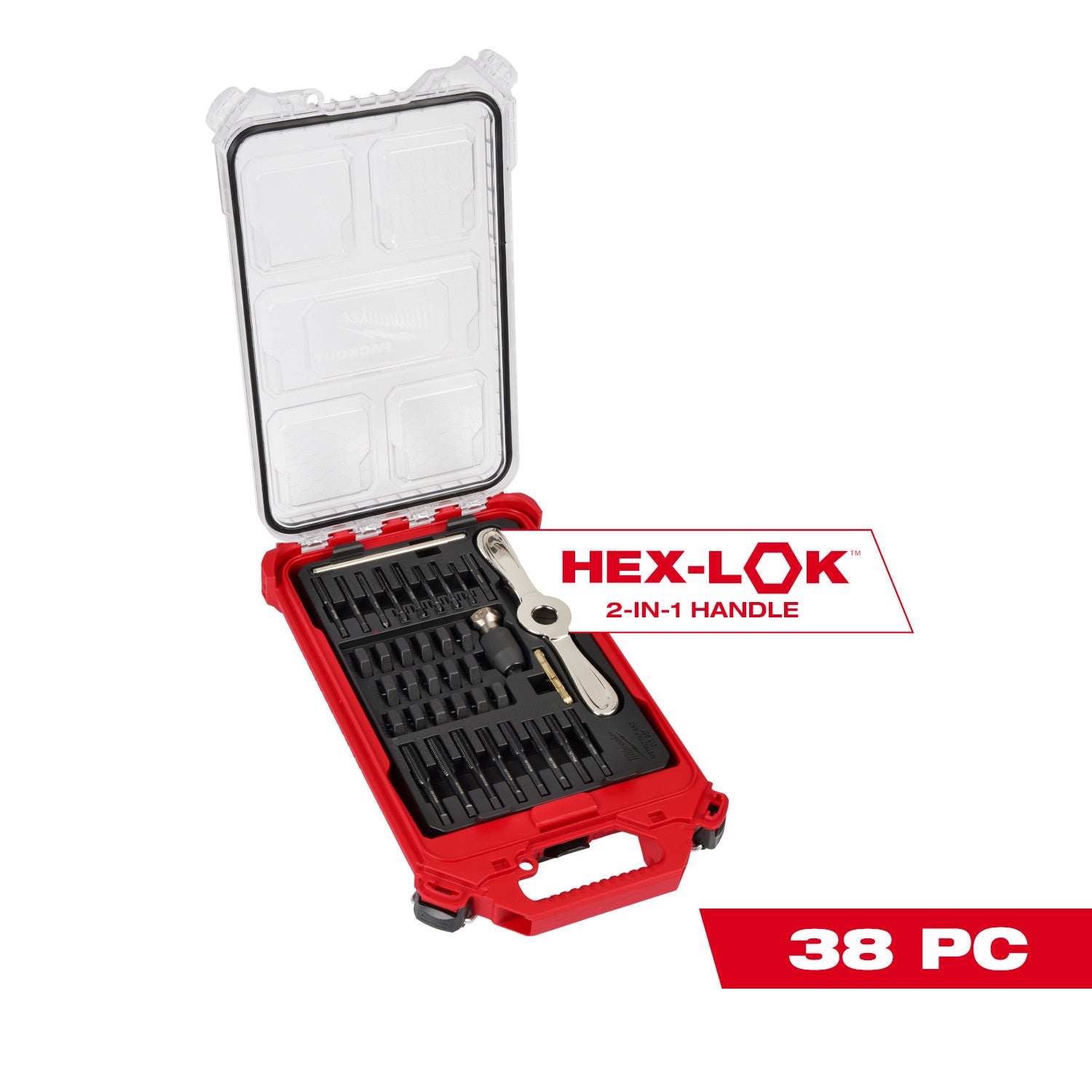 38PC Metric Tap & Die PACKOUT Set w/ HEX-LOK 2-in-1 Handle