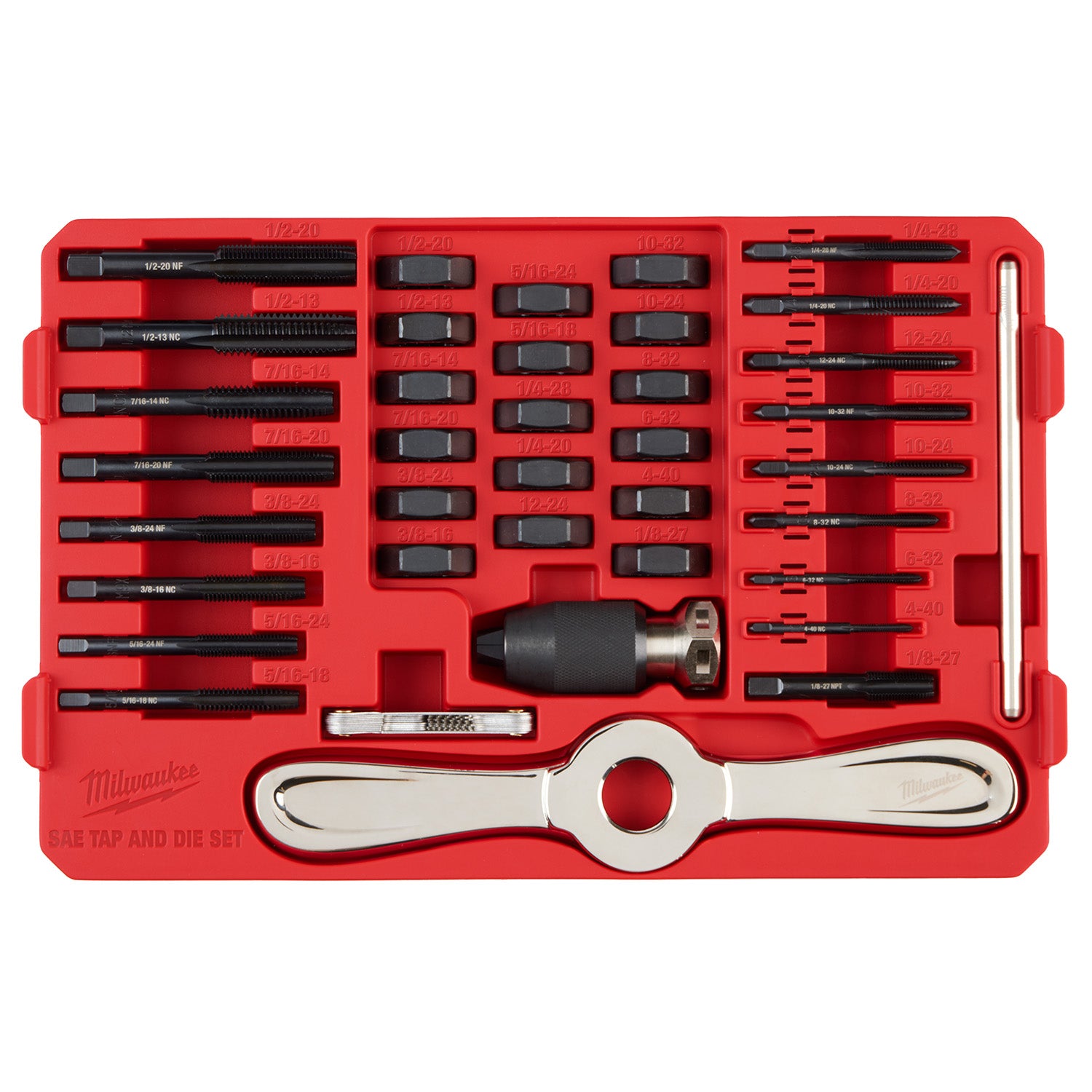 38PC SAE Tap & Die PACKOUT Set w/ HEX-LOK 2-in-1 Handle