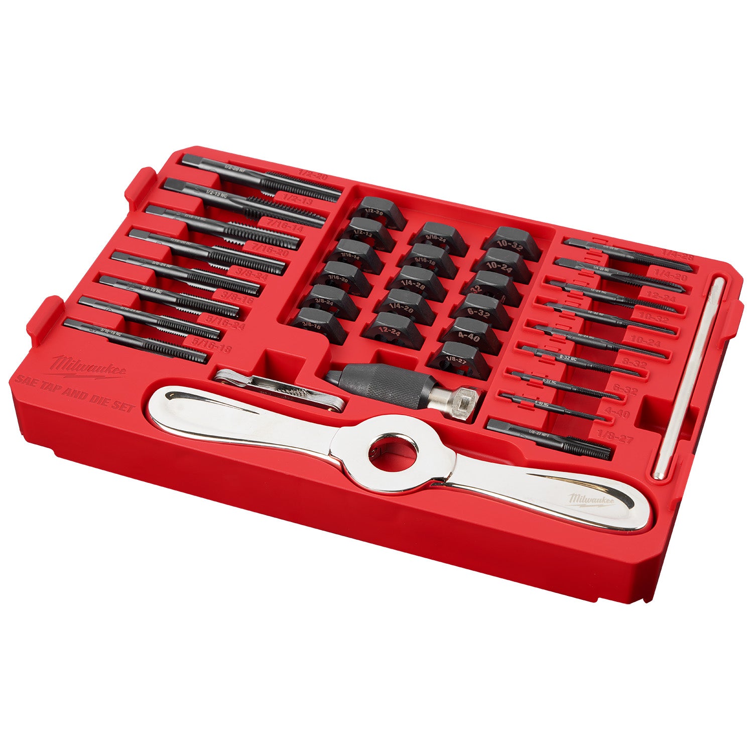 38PC SAE Tap & Die PACKOUT Set w/ HEX-LOK 2-in-1 Handle