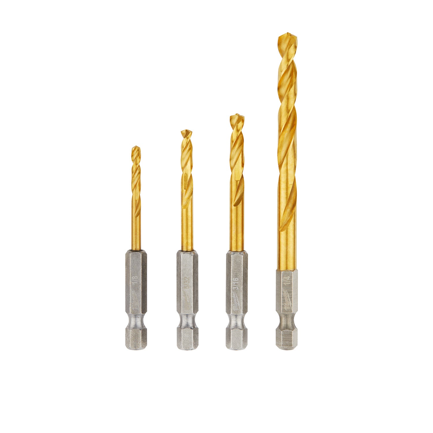 4PC SHOCKWAVE Impact Duty RED HELIX Titanium Drill Bit Set