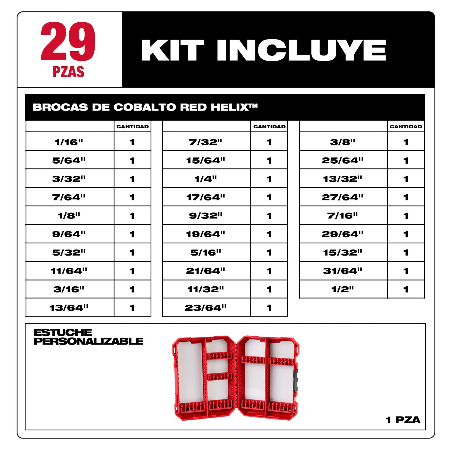 RED HELIX Set de forets en cobalt - 29PC