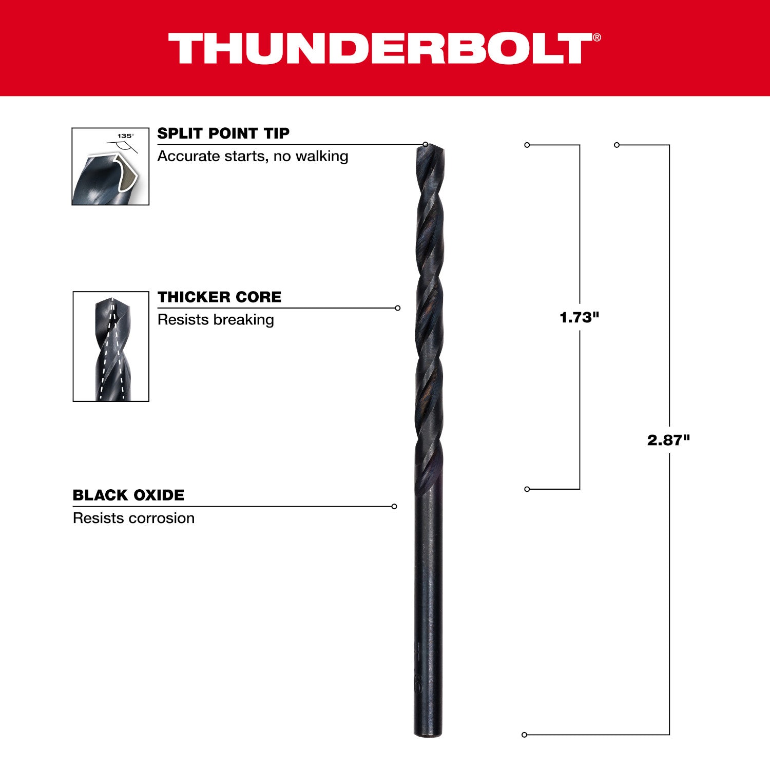 Mèche à oxyde noir 9/64" THUNDERBOLT