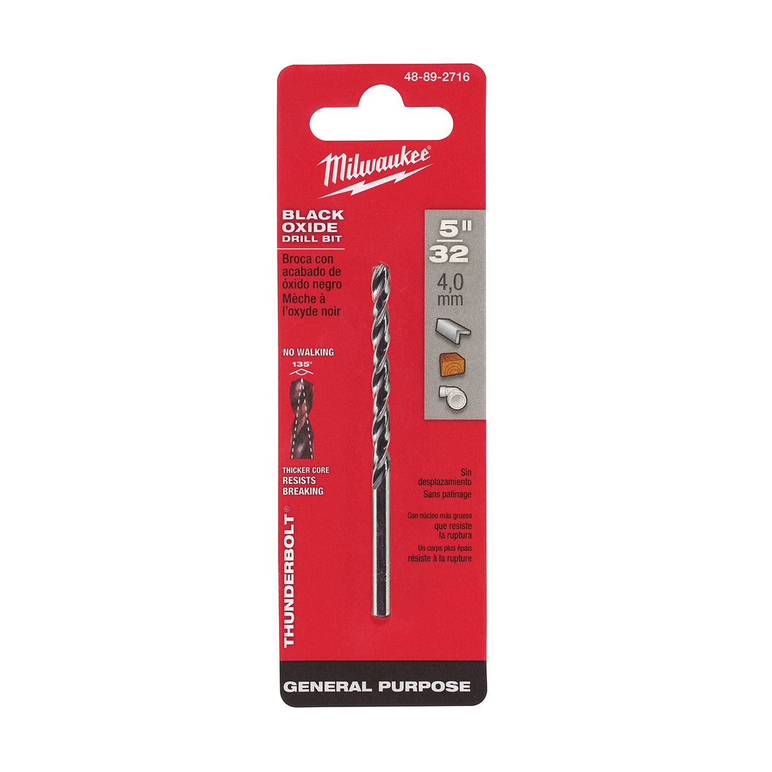 5/32" THUNDERBOLT Mèche à oxyde noir