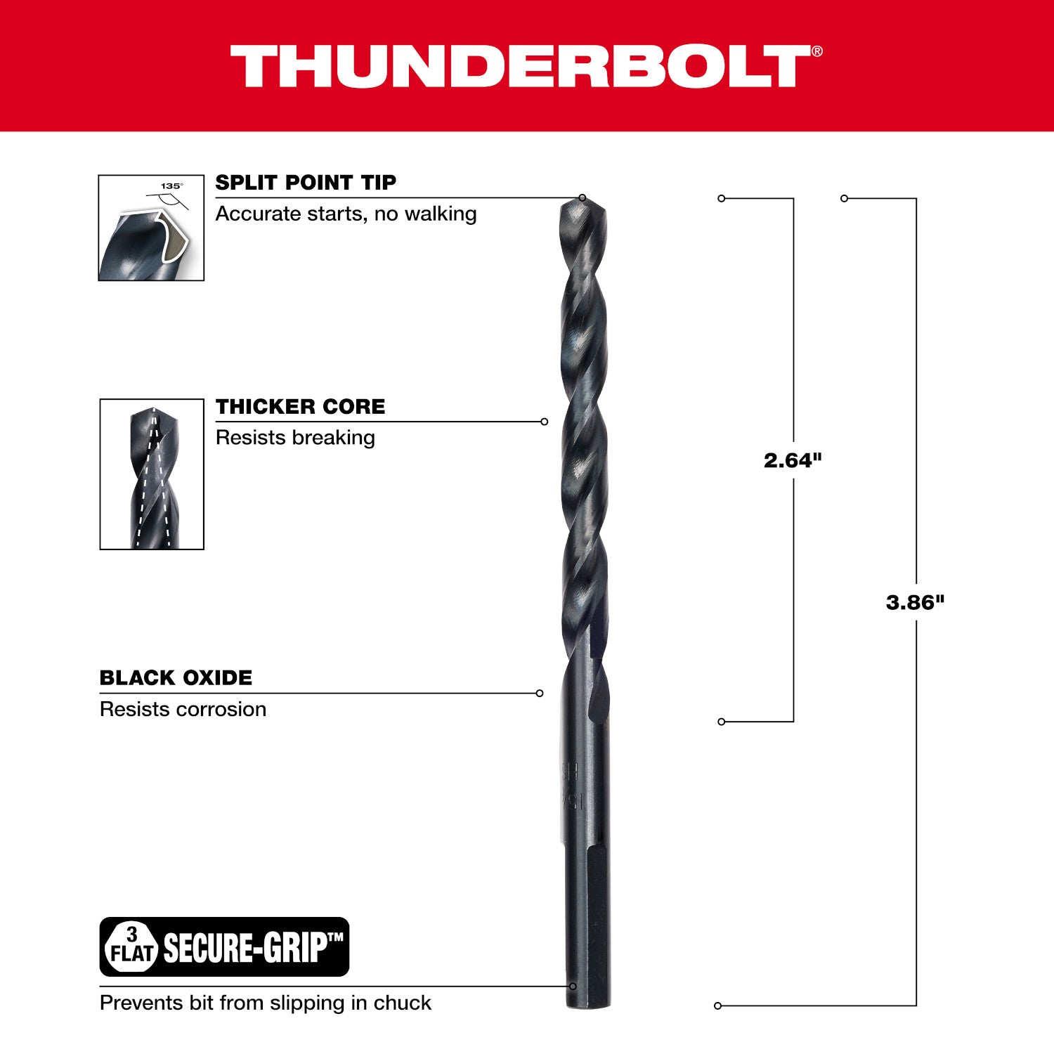 Foret à oxyde noir 15/64" THUNDERBOLT