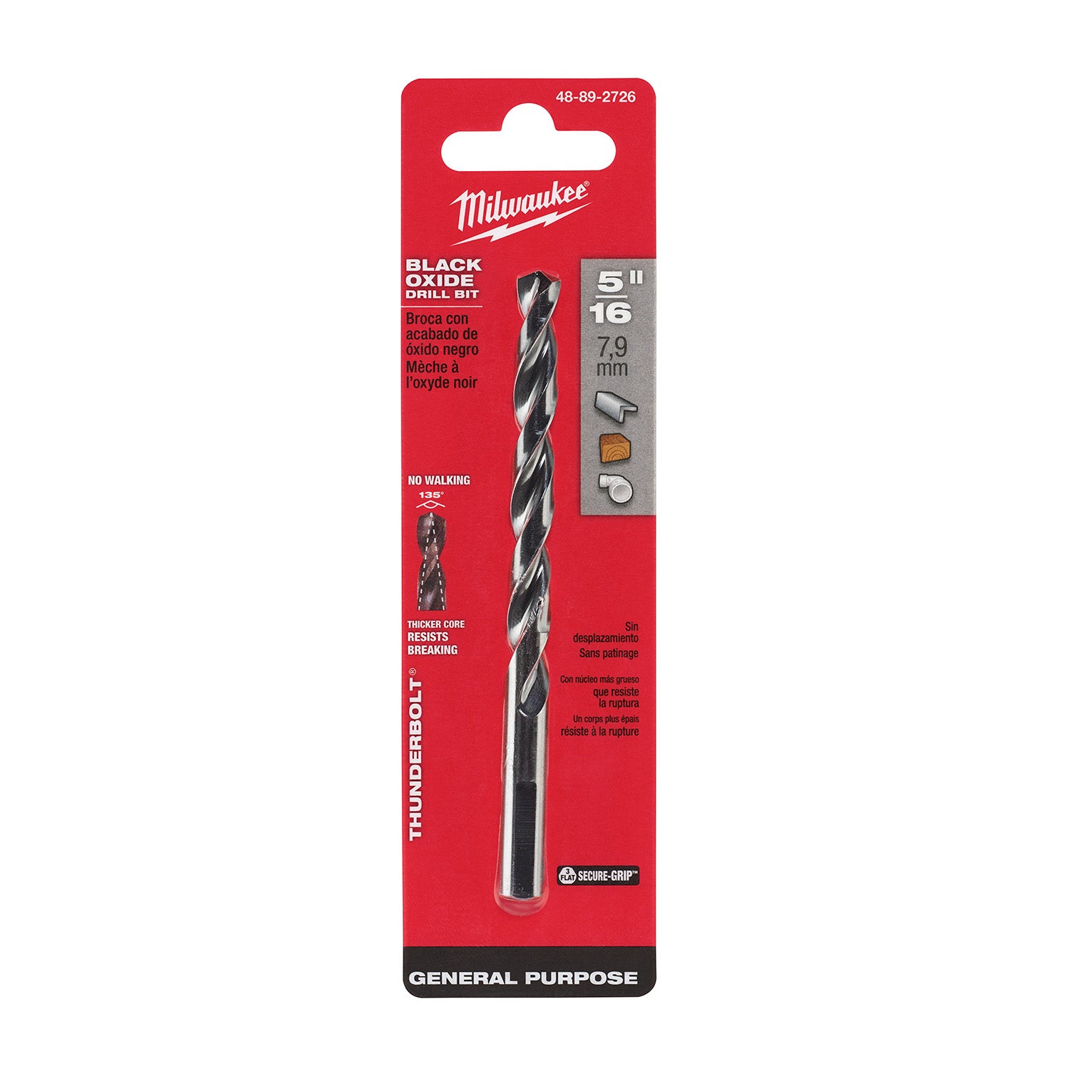 Mèche 5/16" THUNDERBOLT à oxyde noir