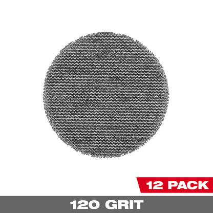 Disques de ponçage 3" 120 grains avec maille résistante à la déchirure POWERGRID - (12 PK) + Pad Saver