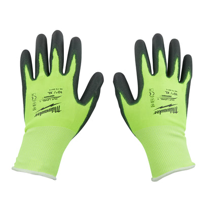 High Visibility Cut Level 1 Polyurethane Dipped Gloves - XL