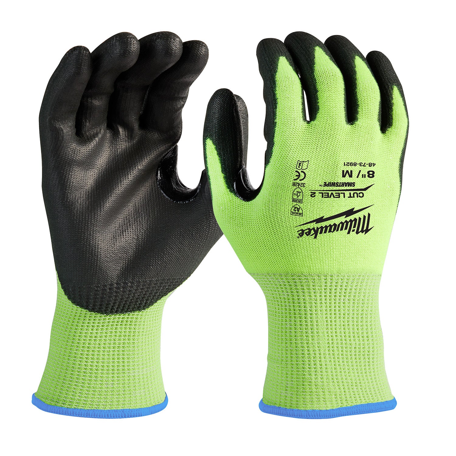 High Visibility Cut Level 2 Polyurethane Dipped Gloves - M