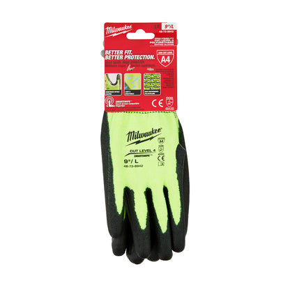 High Visibility Cut Level 4 Polyurethane Dipped - L