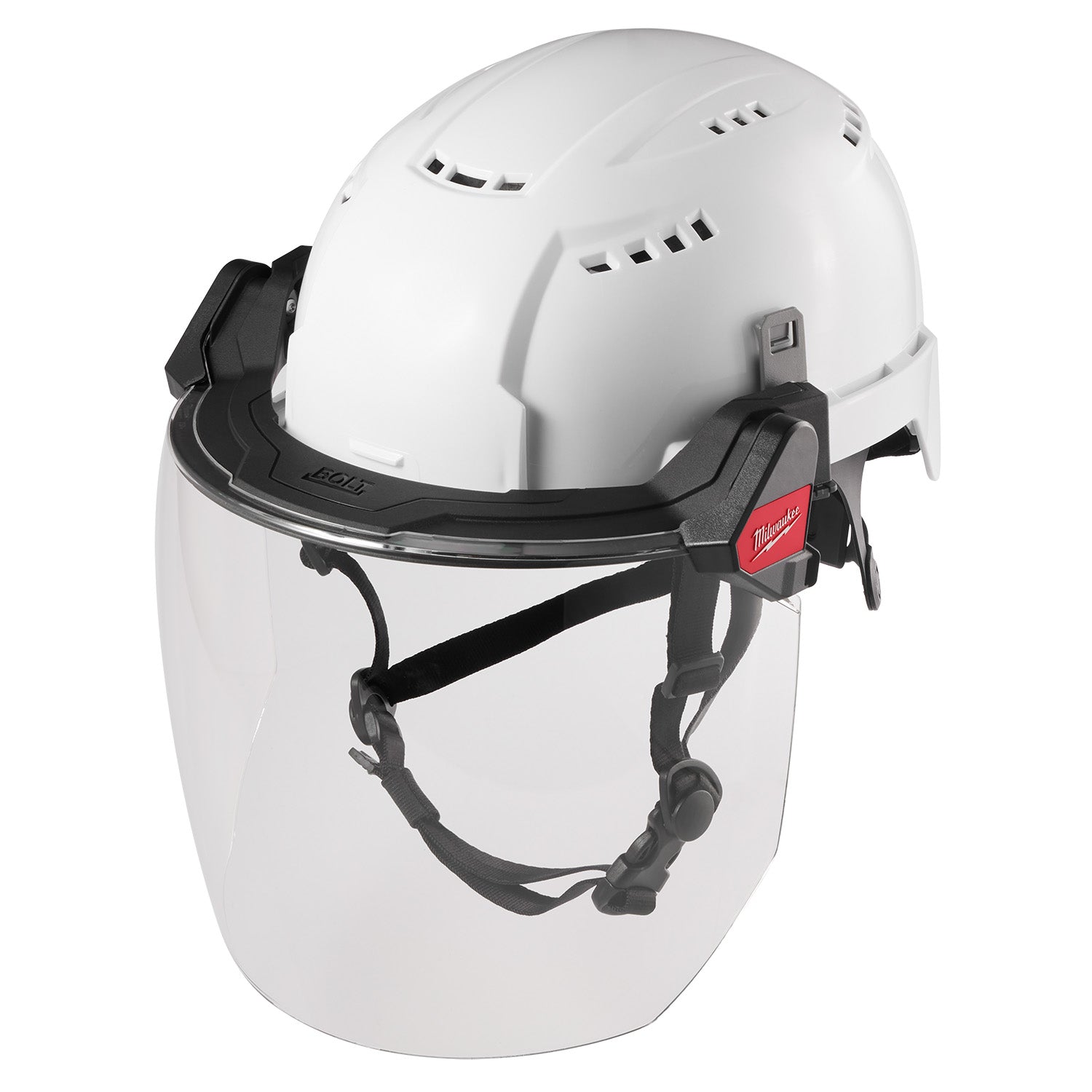 BOLT Full Face Shield - Clear Dual Coat Lens (Compatible with Milwaukee Safety Helmets & Hard Hats)