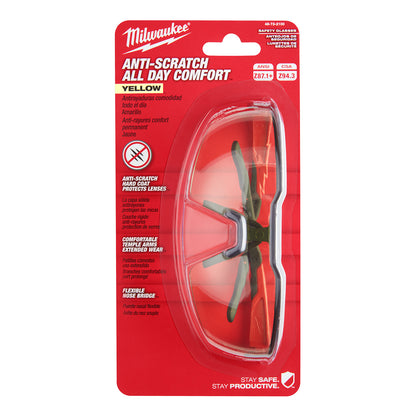 Safety Glasses - Yellow Anti-Scratch Lenses