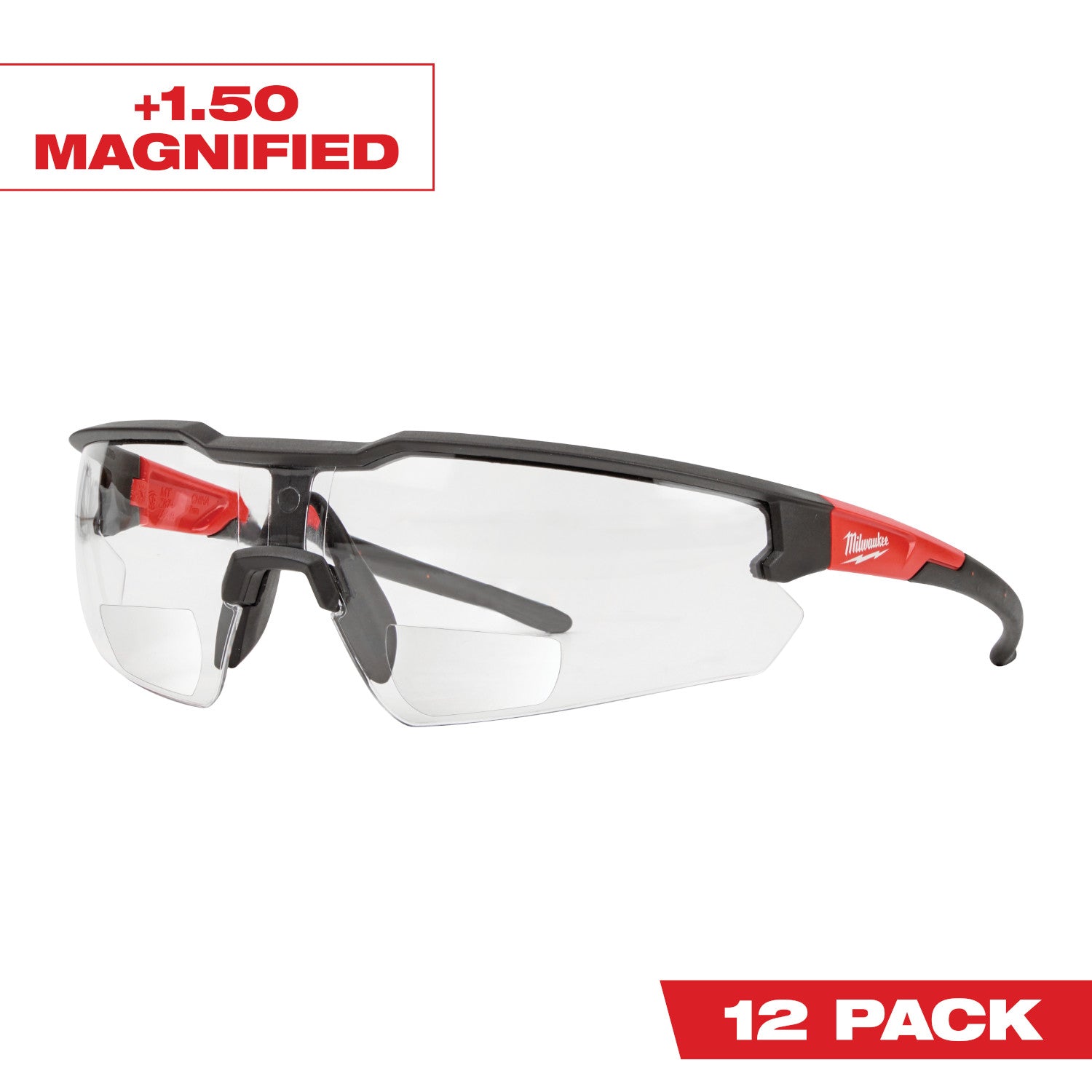 Safety Glasses - +1.50 Magnified Clear Anti-Scratch Lenses