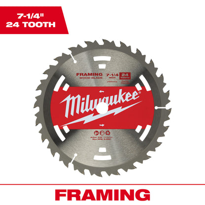 7-1/4" 24T Construction Framing Blades - 1 Pack