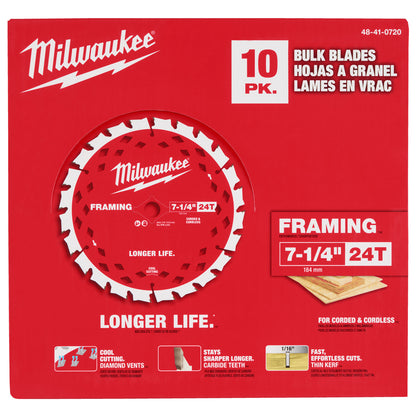 7-1/4" 24T Framing Circular Saw Blades - 1 Pack