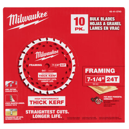 7-1/4" 24T Thick Kerf Framing Circular Saw Blades - 1 Pack